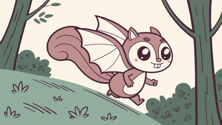 Flying Squirrel oppressive looks village vector. AI generated. Vector iconのイラスト素材