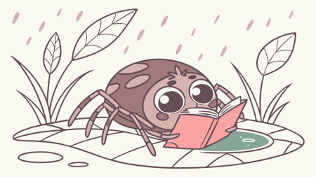 Fishing Spider unworthy cries office vector. AI generated. Vector iconのイラスト素材