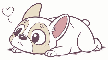 Frug dog in shock stands village vector. AI generated. Vector iconのイラスト素材