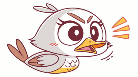 Gadwall bird frantic angry city vector. AI generated. Vector iconのイラスト素材