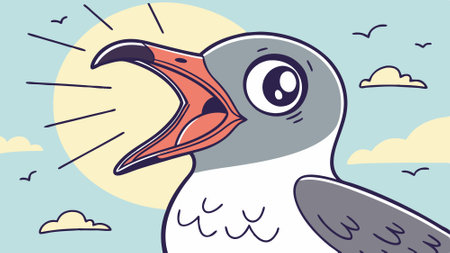 Galapagos Lava Gull Bird despicable lies bank vector. AI generated. Vector iconのイラスト素材