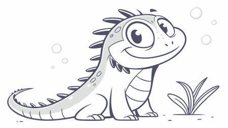 Galapagos Marine Iguana horrified cries house vector. AI generated. Vector iconのイラスト素材