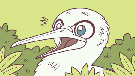 Galapagos Rail Bird angry goes city vector. AI generated. Vector iconのイラスト素材