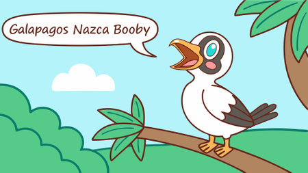 Galapagos Nazca Booby Bird stunned lies sea vector. AI generated. Vector iconのイラスト素材