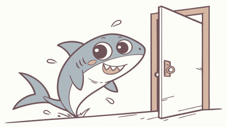 Galapagos Shark fish ignored smiles desert vector. AI generated. Vector iconのイラスト素材