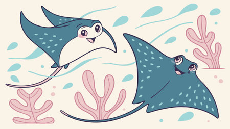 Galapagos Rays fish cheating angry bank vector. AI generated. Vector icon