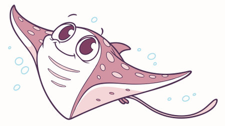 Galapagos Rays fish cooperative laughs forest vector. AI generated. Vector icon