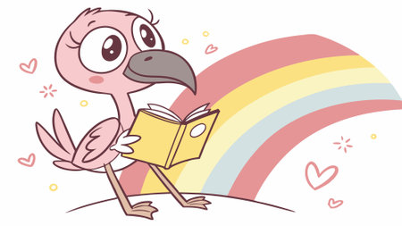 Galapagos Flamingo bird oppressed looks forest vector. AI generated. Vector iconのイラスト素材