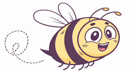 Furrow Bee despicable walks lake vector. AI generated. Vector iconのイラスト素材