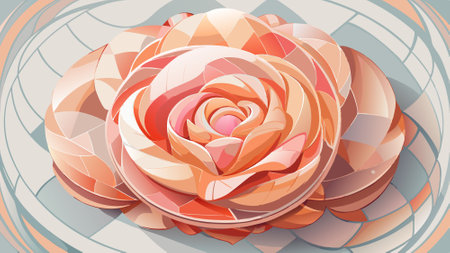 Combining pastel peach and rose pink in an abstract futuristic texture isolated on a transparent background. . AI generated. Vector iconのイラスト素材
