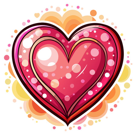 Cute Hand-Drawn Heart Design for Valentine's Day Card Template with Bokeh Effect. AI generated. Vector iconのイラスト素材