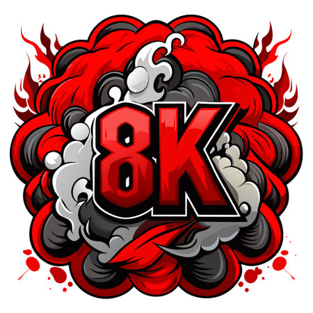 High-quality 8K wallpaper with red and black pure smoke background. AI generated. Vector iconのイラスト素材