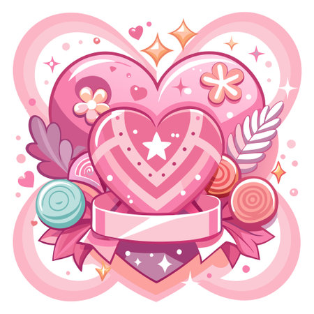 Pink pastel vector background for Valentine s Day illustration. AI generated. Vector iconのイラスト素材