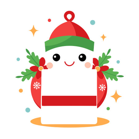 A delightful and cheerful blank holiday card featuring a white background. AI generated. Vector iconのイラスト素材