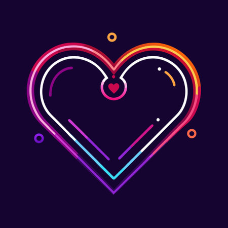 A neon heart on a dark backgroundのイラスト素材