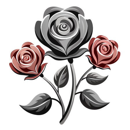 Beautiful metal crafted roses. wallpaper-sized. Valentine's day. weddings. anniversaries.のイラスト素材