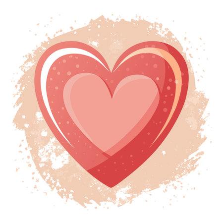 Charming valentine heart on textured backdrop. A perfect romantic header for notes, cards, or banners.のイラスト素材