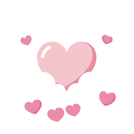 Heart-Shape Formed by Hole in Clouds. Cotton candy hearts floating on clouds. very heartwarming. AI generated. Vector iconのイラスト素材