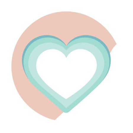 Love in Pastels. Petite Heart on Pastel Background with Copyspace. AI generated. Vector iconのイラスト素材