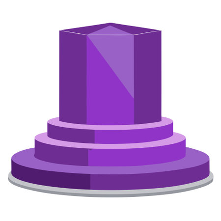 Purple 3d visualization of product podium stand for display on artistic pedestal. AI generated. Vector iconのイラスト素材