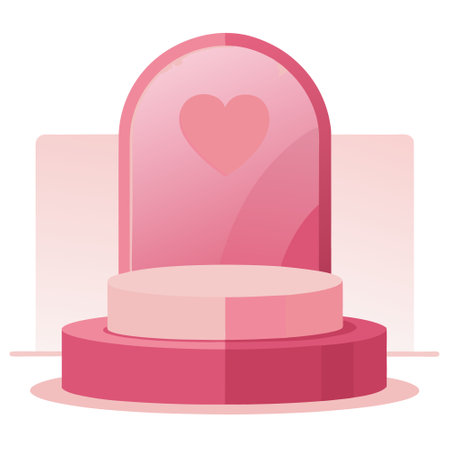 Pink luxury minimal 3d podium studio showcase stage scene product display background. valentine background. AI generated. Vector iconのイラスト素材