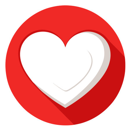 Romantic White Heart with Red Blurred Background for Valentine's Day Love Celebration. AI generated. Vector iconのイラスト素材