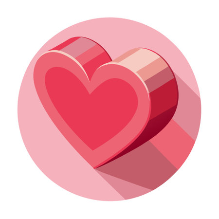 Rose-colored heart icon on soft pink background. Three-dimensional artwork. Cheerful valentine's day vibe. AI generated. Vector iconのイラスト素材