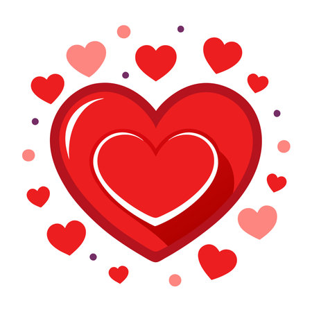 Valentine background with hearts. red heart shape background.. AI generated. Vector iconのイラスト素材