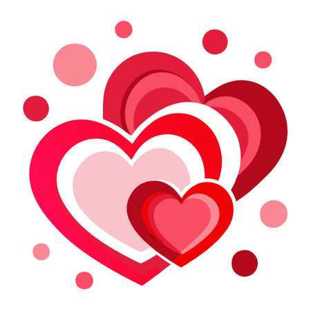 Valentine's Day Valentine Heart Hearts Shape Shaped Love Romantic Red Pink Background Image. AI generated. Vector iconのイラスト素材