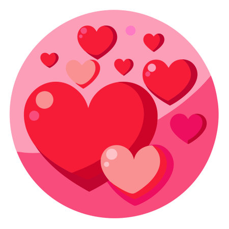 Vibrant Pink Background with Red Hearts for Romantic. Love. and Valentine's Day Themes. AI generated. Vector iconのイラスト素材