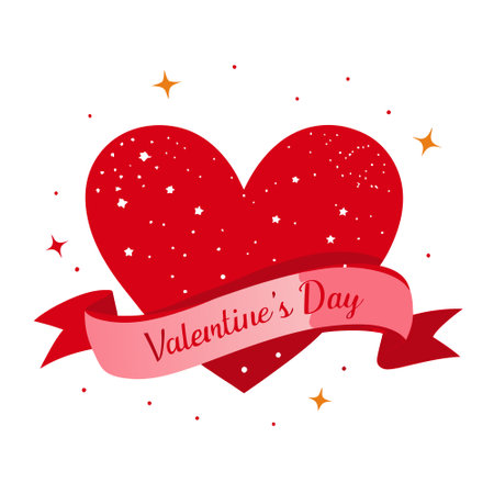 Valentine's day background with red glitter hearts at sparkling bokeh. banner. AI generated. Vector iconのイラスト素材