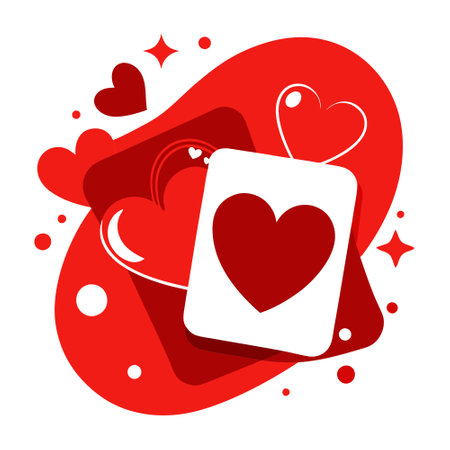 Valentine's day magic card with hearts abstract red background. valentine. love. card. magic. hearts. abstract. red. AI generated. Vector iconのイラスト素材