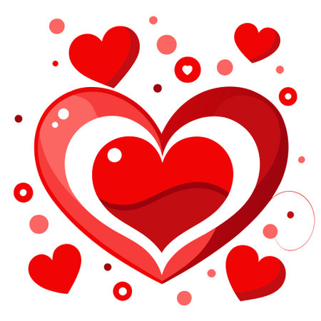Valentine hearts background valentines red abstract wallpaper. AI generated. Vector iconのイラスト素材