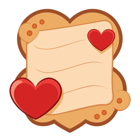 Vintage Blank Card with Wooden Hearts on Retro Craft Paper. Creative Design for Celebration. AI generated. Vector iconのイラスト素材