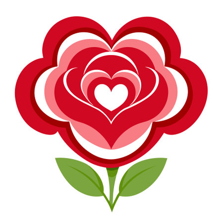 Valentine's Day flower cut-out background. romantic heart art decoration.. AI generated. Vector iconのイラスト素材