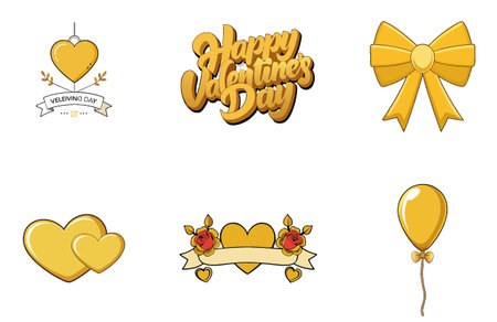 New Year Valentine Bundle - A Festive Collection Icons. AI generated Image Set. Clipart cartoon deisgn iconsのイラスト素材