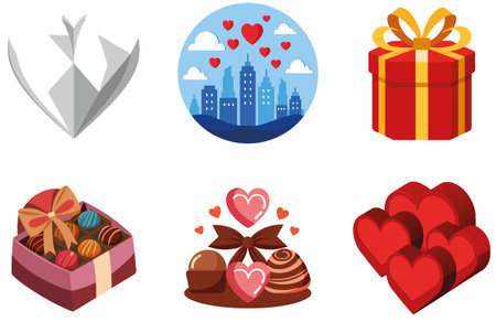 Valentine Bundle - A Sweet, Cute Collection Stickers. AI generated Image Set. Clipart cartoon deisgn iconsのイラスト素材