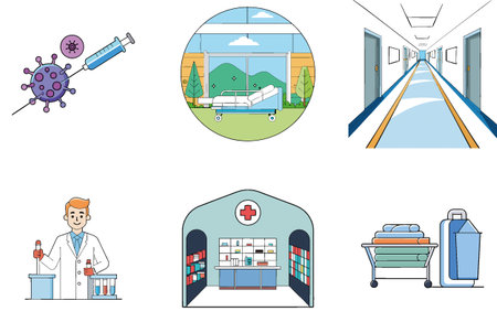 Professional healthcare Bundle: Medicine Collection Icons. AI generated Image Set. Clipart cartoon design iconsのイラスト素材