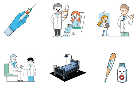 Green Hemp Bundle: Organic Medicine Collection Icons. AI generated Image Set. Clipart cartoon deisgn iconsのイラスト素材