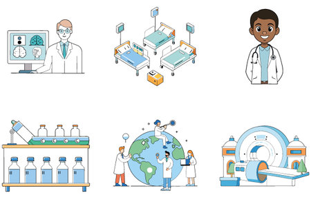 Doctor's Bundle: Medicine. Patient Consultation Collection Icons. AI generated Image Set. Clipart...