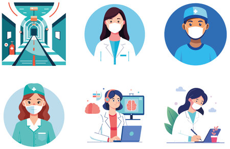 Blue Liquid Medicine Bundle: Laboratory Sample Collection Stickers. AI generated Image Set. Clipart...