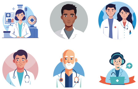 Doctor's Bundle Medicine Collection Stickers. AI generated Image Set. Clipart cartoon deisgn icons