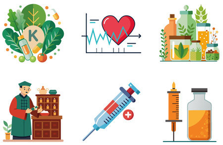 Lab Test Bundle: Liquid Medicine Sample Collection Stickers. AI generated Image Set. Clipart cartoon design iconsのイラスト素材