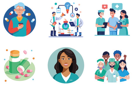 Urgent Medical Bundle: Life-Saving Equipment Collection Stickers. AI generated Image Set. Clipart cartoon deisgn iconsのイラスト素材