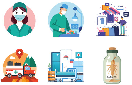 Prescription Pills Bundle: A Medicine Collection Stickers. AI generated Image Set. Clipart cartoon deisgn iconsのイラスト素材