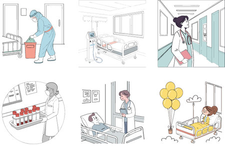 Doctor's Bundle: Medical Report Collection Illustrations. AI generated Image Set. Clipart cartoon design iconsのイラスト素材