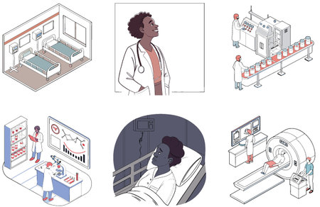 Doctor's Bundle: Medicine and Patient Care Collection Illustrations. AI generated Image Set. Clipart...