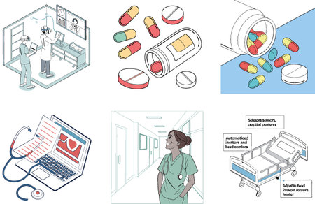 Doctor's Bundle of Medicine: Annual Wellness Checkup Collection Illustrations. AI generated Image Set. Clipart cartoon design iconsのイラスト素材