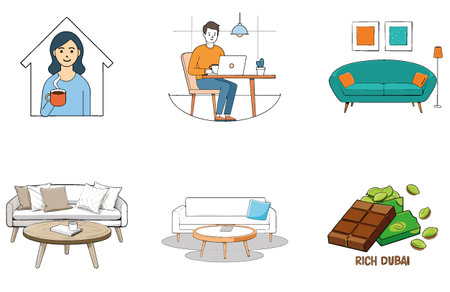 Elegant Coffee Bundle. A Modern Office Collection Icons. AI generated Image Set. Clipart cartoon...
