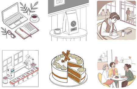 New Stainless Steel Coffee Maker Bundle. Elegant Collection Illustrations. AI generated Image Set....